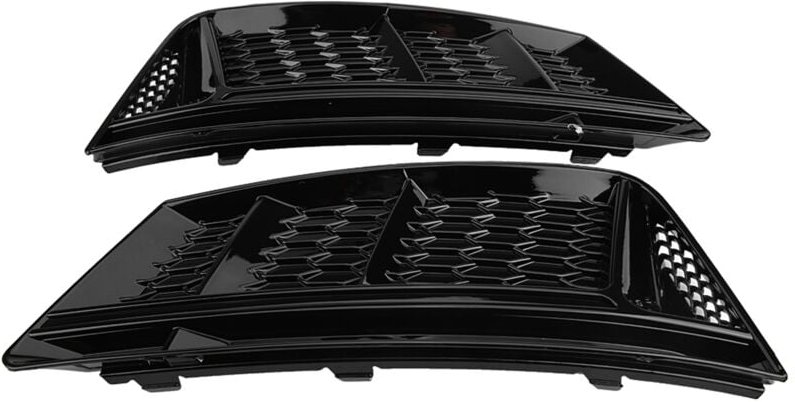 Thumbnail - 2 Stücke Glanz Schwarz S4 Stil Front Stoßstange Nebel Licht Gitter Für Audi A4 B9 2017-2018