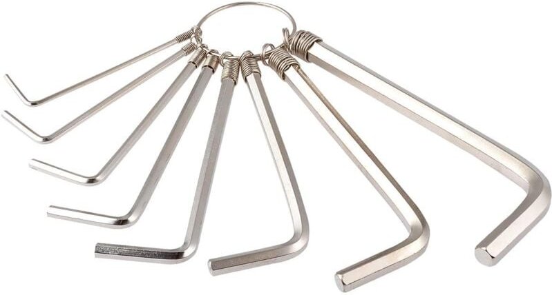 Ersandy - 8-teiliges praktisches metrisches Sechskant-Inbusschlüssel-Set für Reparaturen 1,5/2/2,5/3/3,5/4/5/6 mm (Silbe...