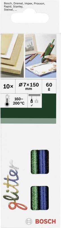 Schmelzkleber Glitter 7 mm 10 Stck., Glitter - Bosch