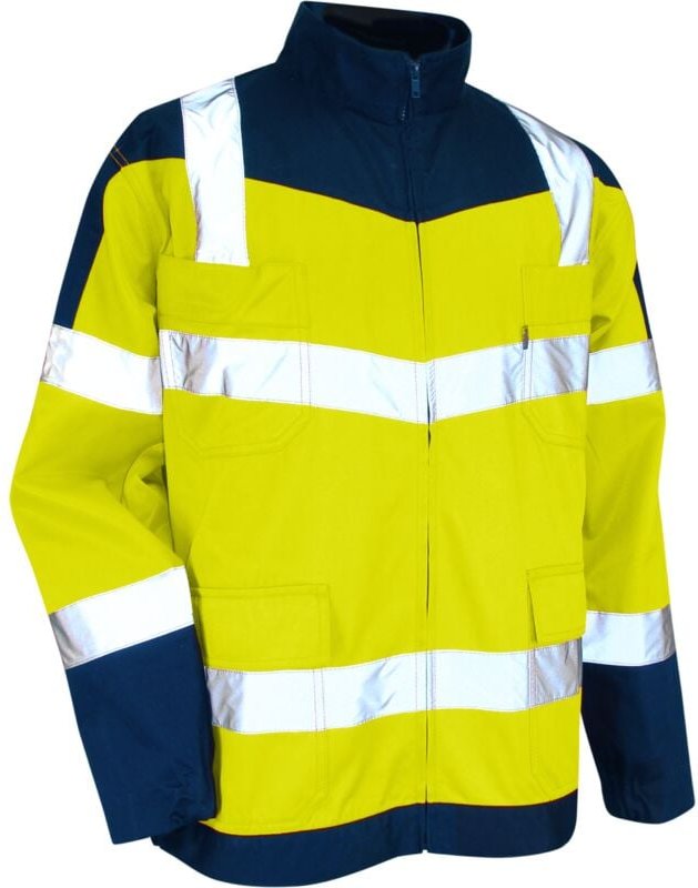 Thumbnail - Arbeitsjacke zweifarbig HV PRECAUTION - MARINE/GELB NEON XL - 5