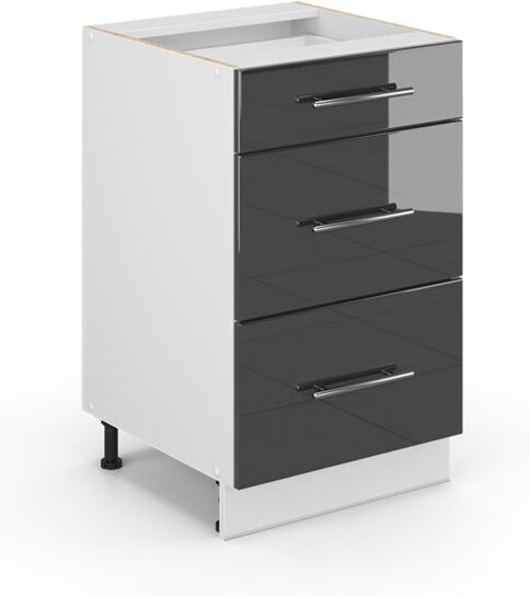 Badschrank Fame-Line, Anthrazit Hochglanz, 50 x 81.6 cm ohne Arbeitsplatte, Vicco