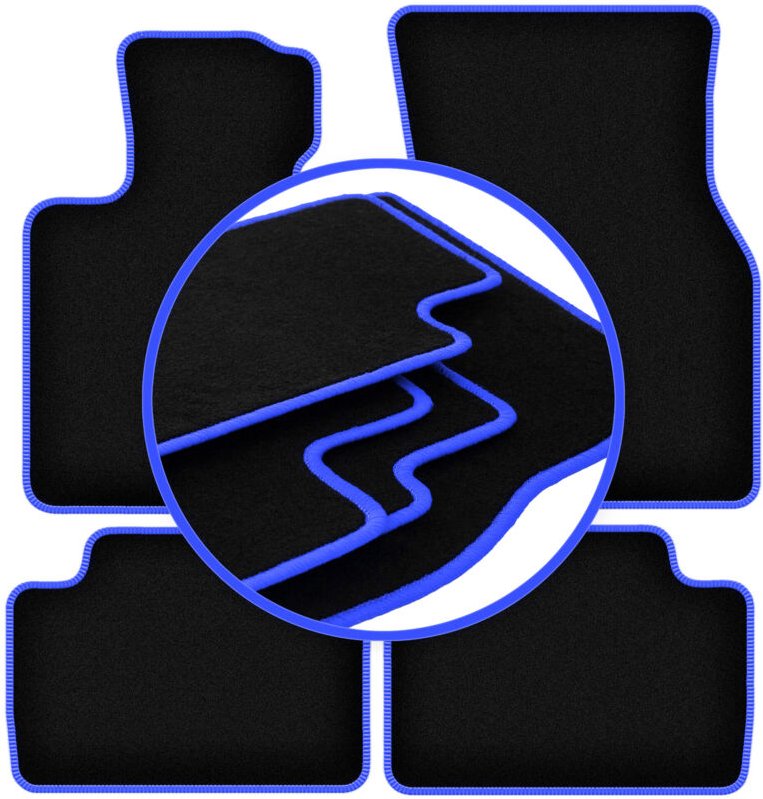 CARLUX-BLUE Auto-Fußmatten für: Mini Cooper F55 5 Türen (2014-)