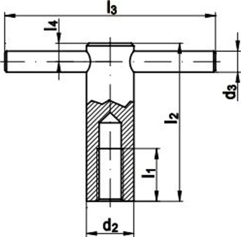 Reidl DIN 6305 Knebelmutter mit festem Knebel M 20, 5 / 5 Au (Stahl - gedreht) brüniert