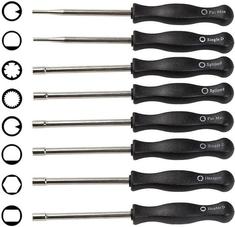 Verschiedene Vergaser-Schraubendreher, Vergaser-Einstellwerkzeug-Set. Vergaser-Einstellung für 2-Takt-Motoren - Ahlsen