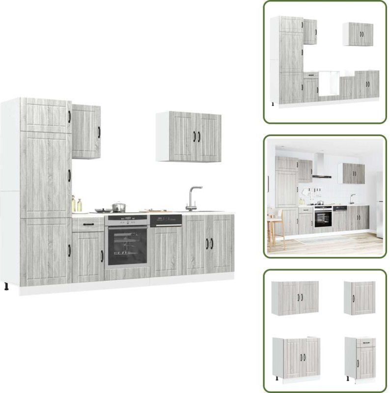 Vidaxl - 7-tlg. Küchenschrank-Set Kalmar Grau Sonoma Holzwerkstoff - Küchenschrank-Set - Küchenschrank-Sets - Küchenzeil...