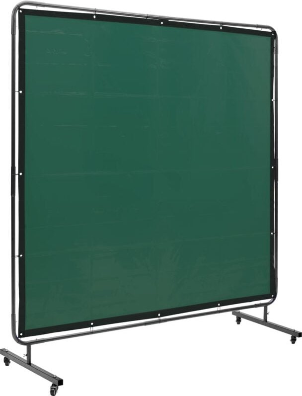 Thumbnail - Mophorn 6' x 6' Schweißerschutzwand mit Rahmen, flammhemmender Vinyl-Schutzvorhang auf 4 Schwenkrädern (2 feststellbar),...