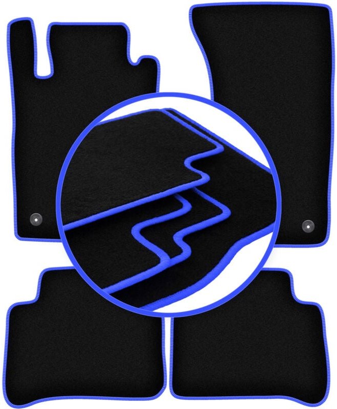 CARLUX-BLUE Autofußmatten für: Mercedes W211 4Matic Limousine, Kombi (2003-2009)