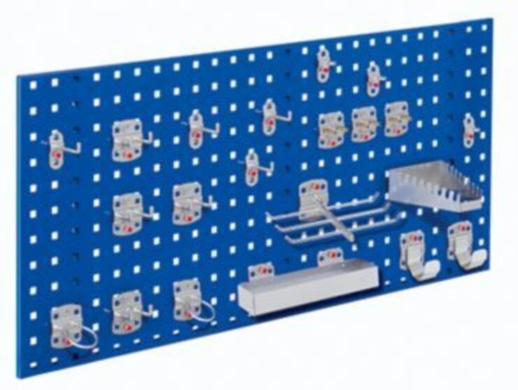 Kappes ®RasterPlan Einsteigerset 7 1x Lochplatte 1000x450mm 1x Werkzeughaltersortiment 21-teilig Enzianblau RAL 5010