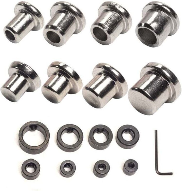 XVX - Set di 17 utensili per il centraggio della lavorazione del legno, 6 mm, 8 mm, 10 mm, 12 mm, otto solidi + otto cer...