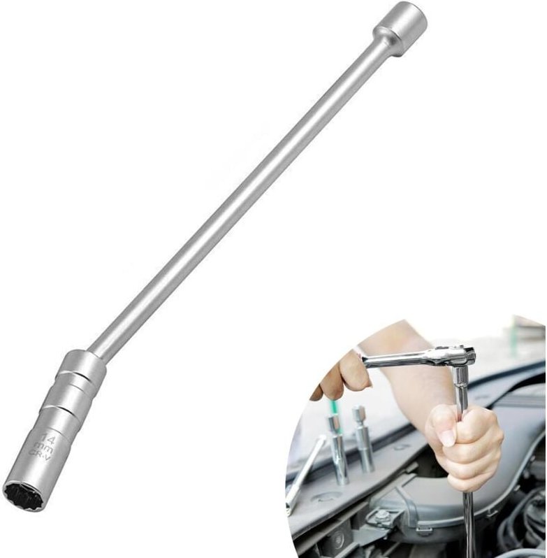 Thumbnail - 14-mm-Zündkerzenschlüssel, magnetischer 360°-Drehzündkerzenschlüssel, 14-mm-Zündkerzenschlüssel, 12-Punkt-Zündkerzenschl...
