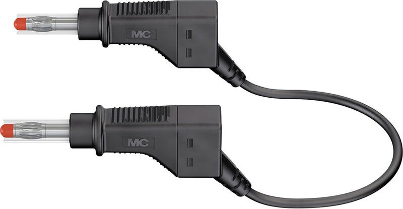 Stäubli - XZG425/SIL Sicherheits-Messleitung Lamellenstecker 4 mm Lamellenstecker 4 mm 1.00 m Schwarz