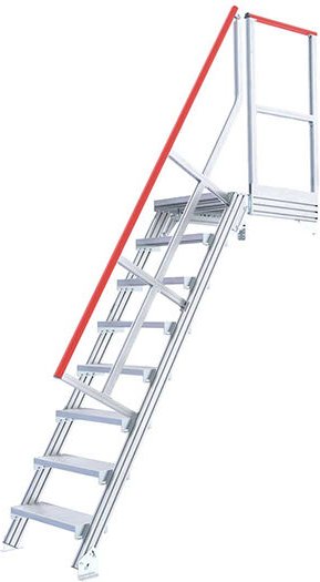 Industrietreppe 19 Stufen - Standhöhe de 4.75m - Stufenbreite 600mm - Anstellwinkel 60° - 22200619/MCD