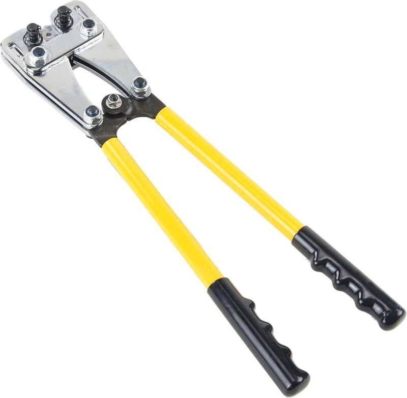 Leistungsstarkes Crimpwerkzeug, 6–50 mm² Kabelschuh-Crimpwerkzeug, Multifunktionszange mit rutschfestem Griff für Heimwe...