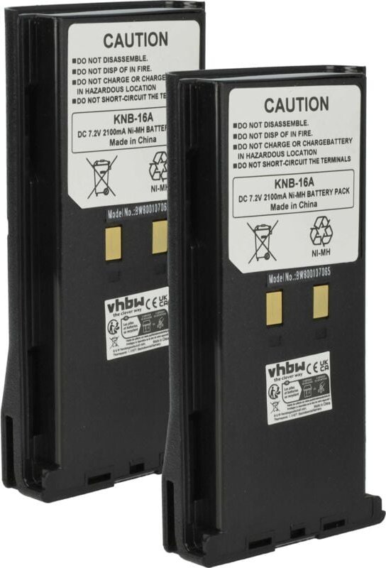 vhbw 2x Akku Ersatz für Kenwood KNB-52N, KNB-22N, KNB-21N, KNB-17N, KNB-17A, KNB-16A für Funkgerät, Walkie Talkie (2100 ...