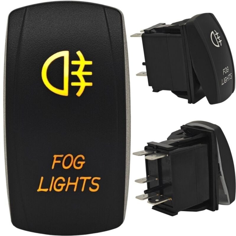 Nebelscheinwerferschalter 12-24 V Ein/Aus, LED-Verriegelungstaste