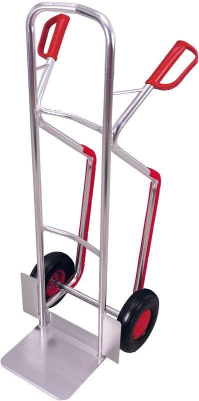 VARIOfit Aluminiumkarre 200kg Tragkraft Kunststoffgleitkufen mit gebogenen Querstreben pannensichere Bereifung