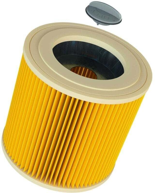 1x Faltenfilter, kompatibel mit den Staubsaugern A 1000, A 1001, A 2111, A 2131 pt, A 2201, A 2234 pt, A 2901 – gelb