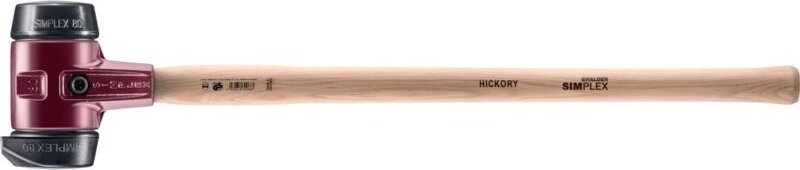 SIMPLEX-Vorschlaghammer, Gummikomposition, mit Standfuß / Gummikomposition mit Tempergussgehäuse und Hickorystiel D=80 m...