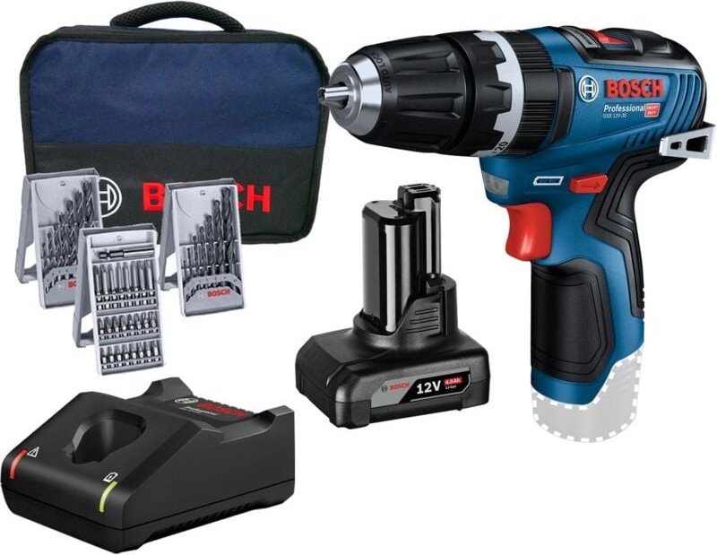 Akku-Schlagbohrmaschine gsb 12V-35 / 1x 4,0 Ah Akku + Ladegerät inkl. Zubehör-Set im Softbag - Bosch