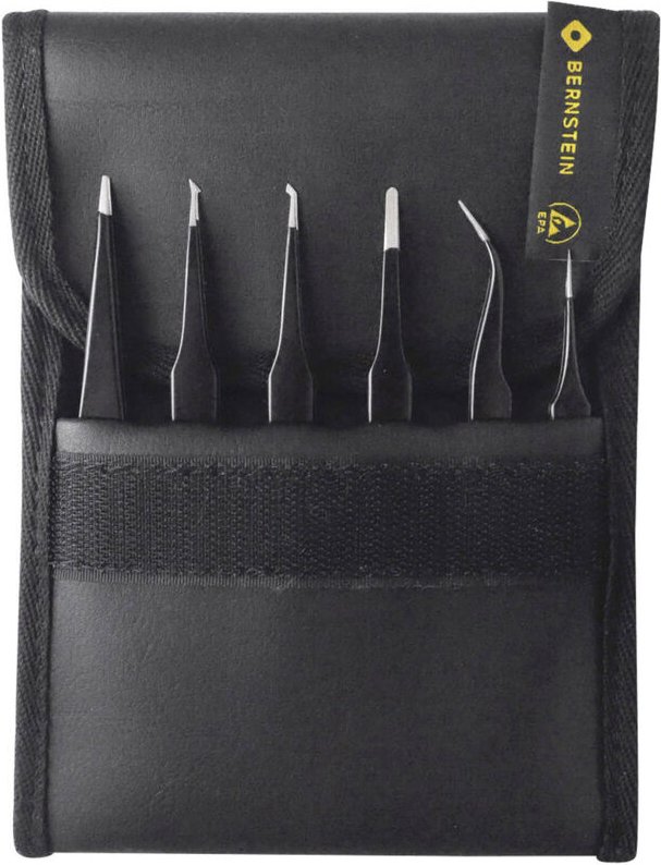 Thumbnail - Tools for Electronics 5-060 SMD-Pinzettensatz 6teilig Super-spitz, Sichelspitze, Super-s - Bernstein