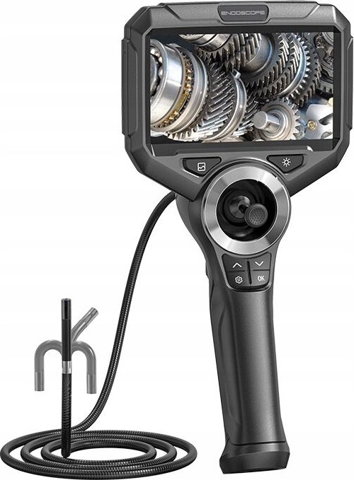 INSPEKTIONSKAMERA MIT 720° DREHBAREM KOPF ENDOSKOP 5″ FHD 2MP 1m LED-BILDSCHIRM