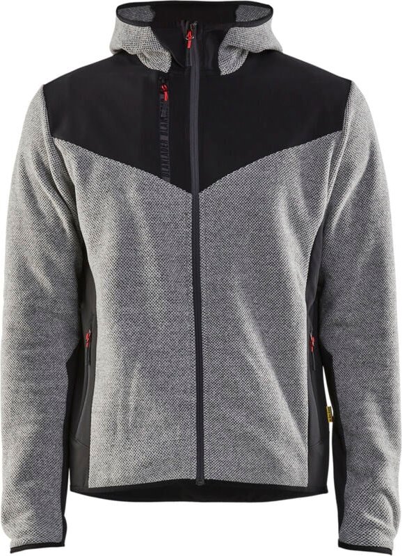 Arbeitsjacke aus Strick mit Softshell 5940 – Meliert Grau/Schwarz XXXL