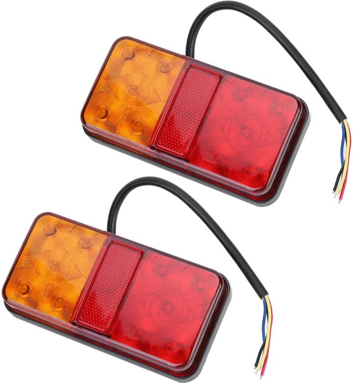 Jeffergarden 2pcs Universal 10LED TAILLIGHT 10-30 V Hecklampe für Truckred Yellow