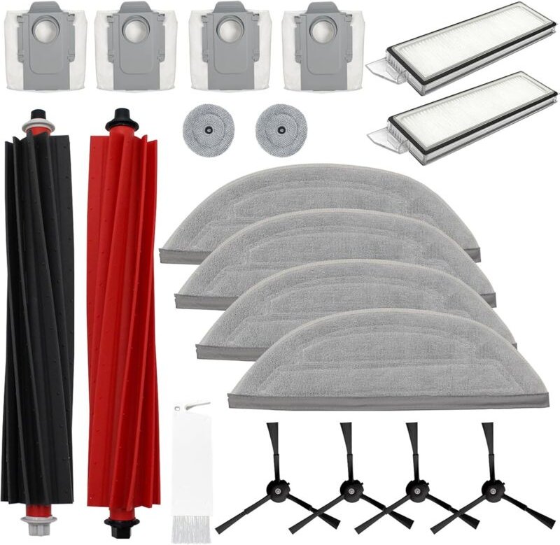 Ersatzteile für Roborock S8 MaxV Ultra – Set mit 19 Zubehörteilen, darunter Seitenbürsten, Hauptbürsten, Filter, Staubbe...