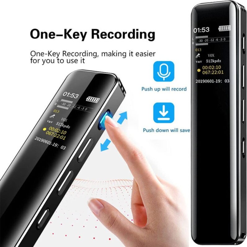 Trade Shop - mini vocal audio digitale audio 8GB mit ricaricabile Q-LC501 lcd schermo -