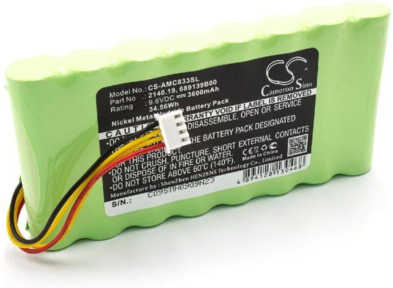 Vhbw - Akku Ersatz für amc 2140.19, 689139B00, 694233 für Messgerät (3600 mAh, 9,6 v, NiMH)