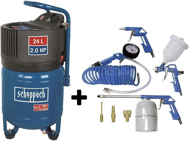 Scheppach - druckluft kompressor vertikal olfrei HC24V tank 24 liter mit zubehor