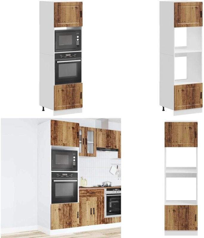 vidaXL Herdumbauschränke 2 Stk. Porto Altholz-Optik Holzwerkstoff