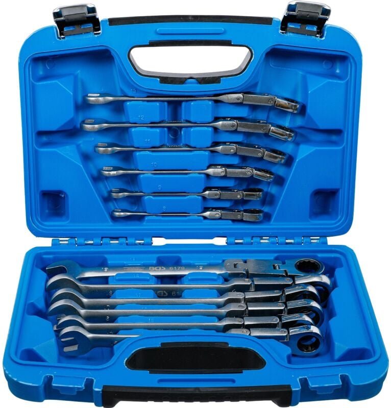 Bgs Technic - Doppelgelenk-Ratschenring-Maulschlüssel-Satz abwinkelbar sw 8 - 19 mm 12-tlg.