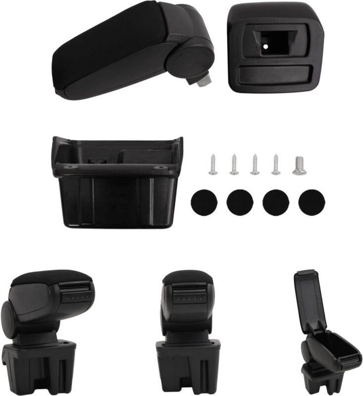 The Living Store - Auto-Armlehne Schwarz 15x31x(28-44) cm abs - Kfz-Sitze - Schwarz