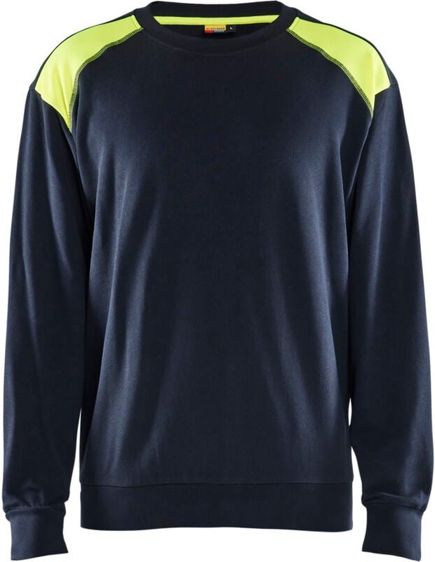 Arbeits-Sweatshirt Rundhals 3580 - Dunkelblau/Gelb XS