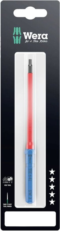 Kraftform Kompakt vde 64 i 3,0 x 157 mm tie sb Elektriker Innen-Sechskant Wechselklinge 3.0 mm - Wera