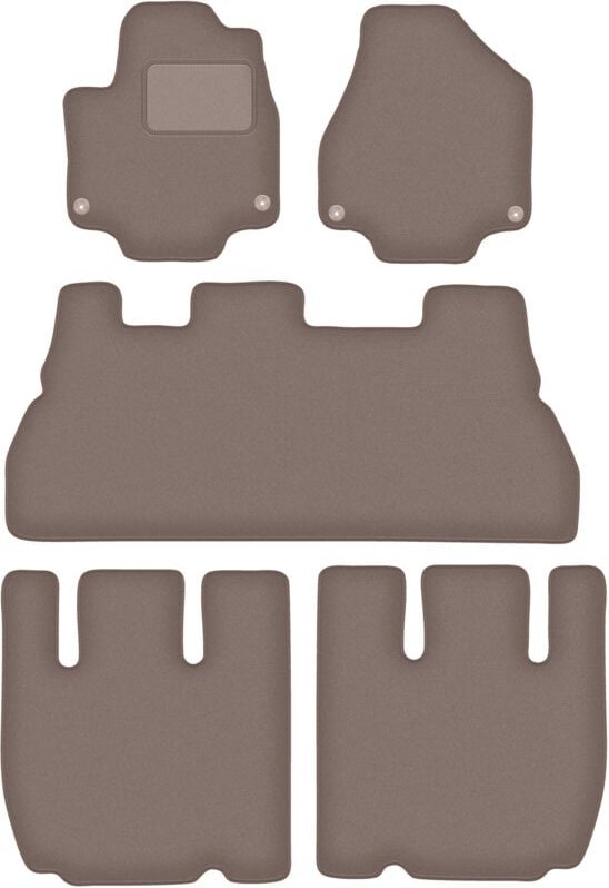 Beige Velours-Fußmatten für: Chrysler Pacifica II 7-Sitzer (2017-)