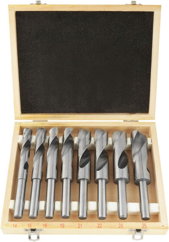 8-teiliges weißes HSS-Spiralbohrer-Set, groß, wärmebehandelt, industriell