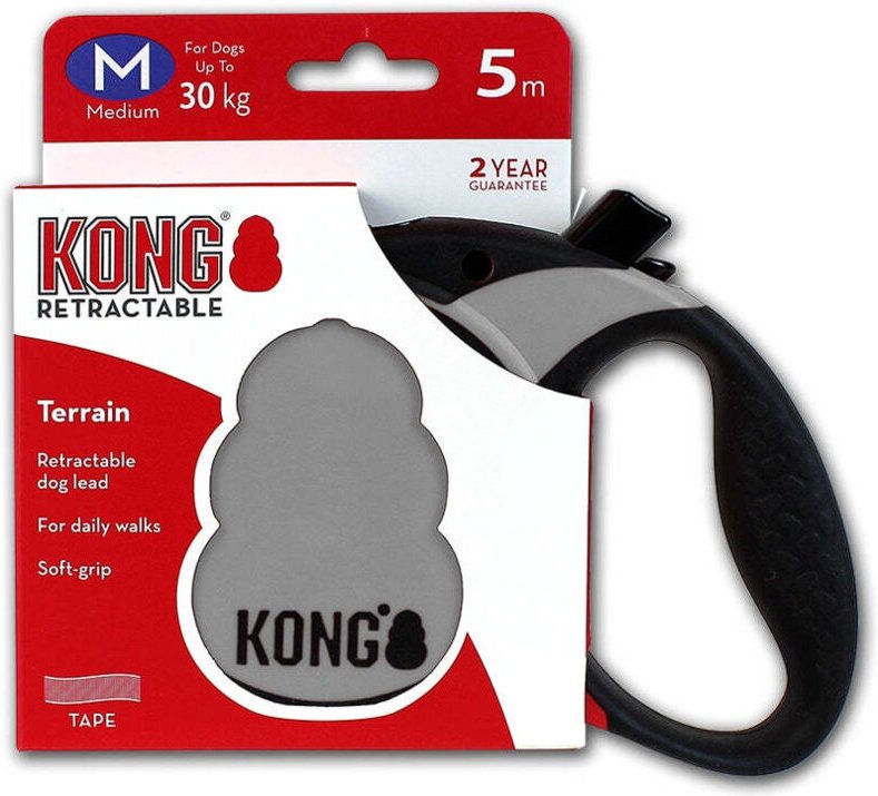 Thumbnail - Kong retractable leash terrain grey m 5m30kg