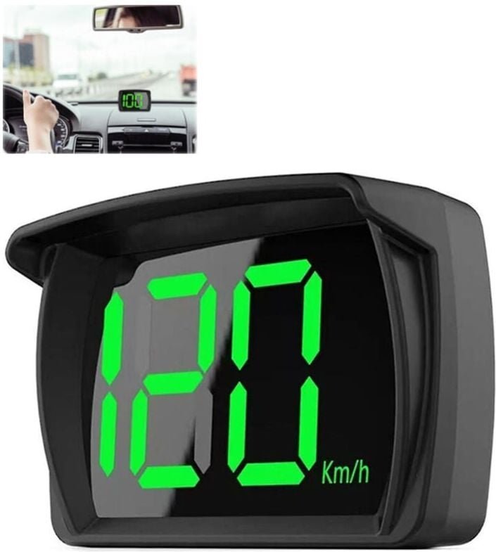 Intelligenter GPS-Tachometer, Auto-HUD-Headup-Display km/h mit großer LED-Polizeianzeige für Auto-LKW-SUV-Motorrad
