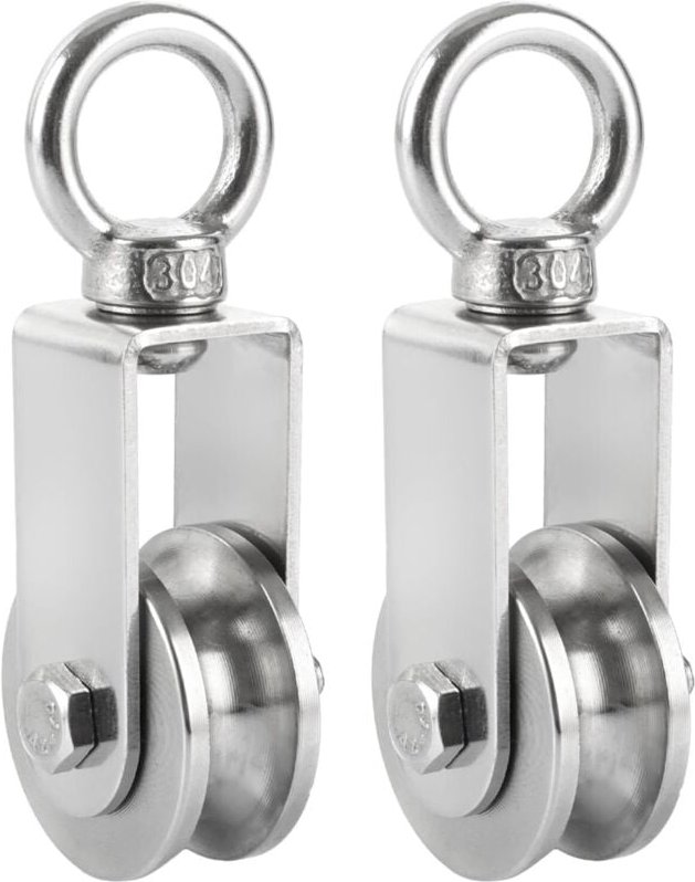 2 Stück Heberolle, 34 mm Edelstahl-Umlenkrolle für Seil, Stahlkabel