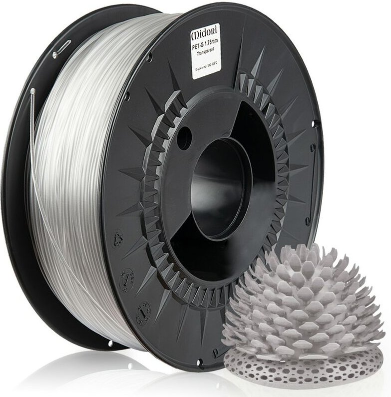 4 x Midori 3D Drucker 1,75mm petg Filament 1kg Spule Rolle Premium Transparent