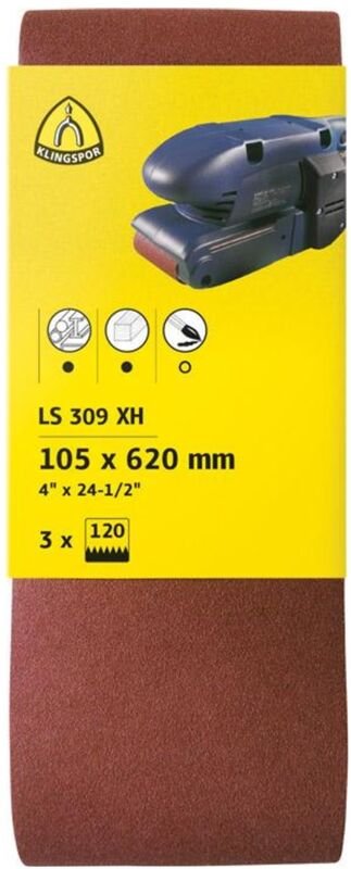 Klingspor - ls 309 xh Hobbänder, 105 x 620 mm Korn 120 F5, SB-verpackt im Reiter