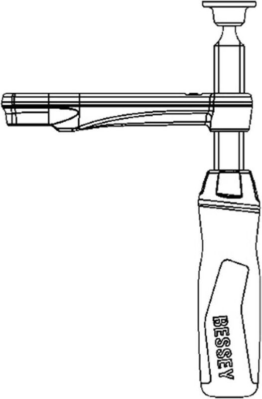 Gleitbügel kpl. mit 2K-Griff für Ganzstahlschraubzwinge GZ40- GZ125 (Auslad. 120 mm) - 3101837 - Bessey