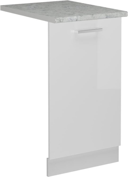 Vicco - Geschirrspülblende R-Line, Weiß Hochglanz, 45 cm , ap Marmor
