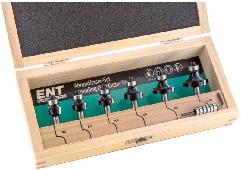 ENT Fräserkassette HW 6-teilig in Holzkassette
