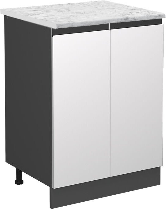 Küchenunterschrank R-Line, Weiß, 60 cm AP Marmor, Vicco