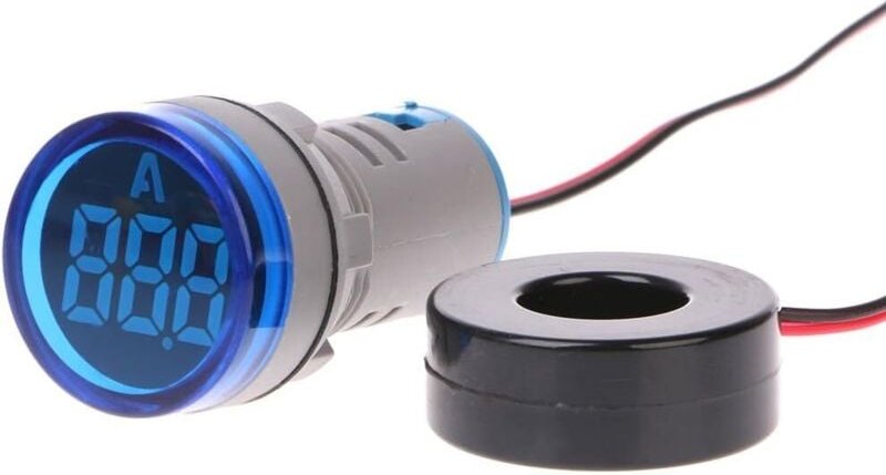 AC 220 V 22 mm Digital Amperemeter 0–100 A Stromanzeige blau