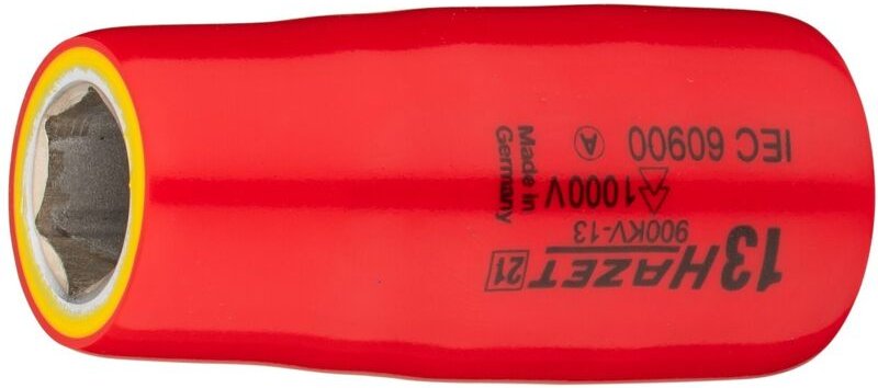 Steckschlüsseleinsatz, Sechskant, schutzisoliert, Vierkant hohl 12,5 mm (1/2), Außen-Sechskant-Tractionsprofil, 13 mm - ...