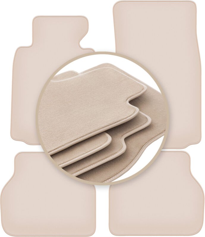 PREMIUM beige Matten für: BMW 5 E39 Limousine, Kombi, Touring 1996-2004